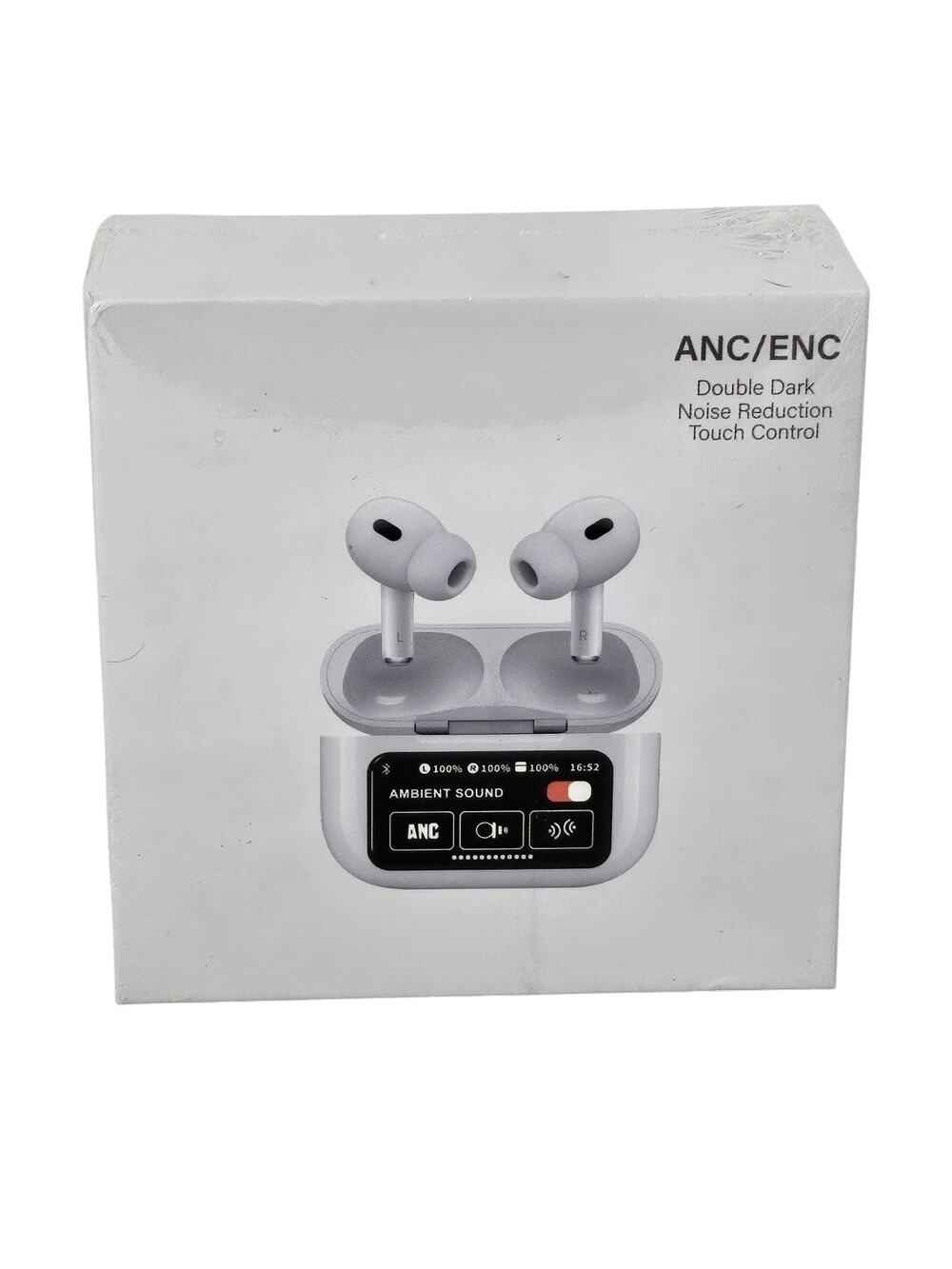 ANC/ENC Headphone Earbuds with Touch Display Charging Case - Noise Cancelling